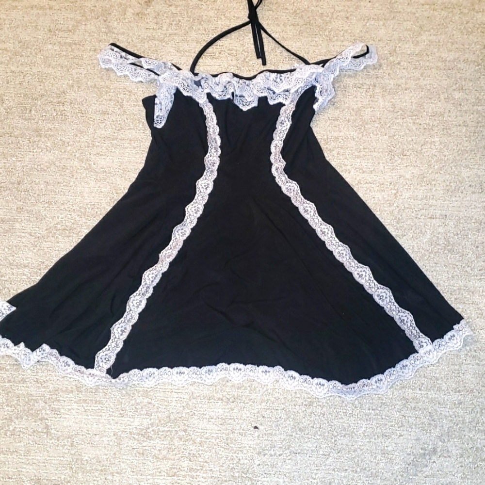 black and white dress
